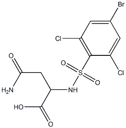 2-[(4-bromo-2,6-dichlorobenzene)sulfonamido]-3-carbamoylpropanoic acid|