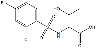 2-[(4-bromo-2-chlorobenzene)sulfonamido]-3-hydroxybutanoic acid Struktur