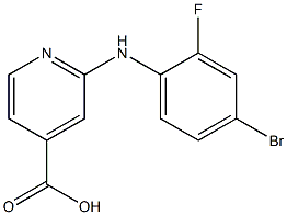 2-[(4-bromo-2-fluorophenyl)amino]pyridine-4-carboxylic acid,,结构式