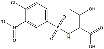2-[(4-chloro-3-nitrobenzene)sulfonamido]-3-hydroxybutanoic acid Struktur