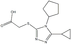 2-[(4-cyclopentyl-5-cyclopropyl-4H-1,2,4-triazol-3-yl)sulfanyl]acetic acid,,结构式