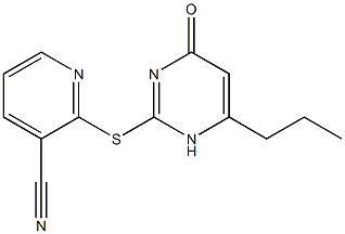 2-[(4-oxo-6-propyl-1,4-dihydropyrimidin-2-yl)sulfanyl]pyridine-3-carbonitrile,,结构式