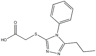 2-[(4-phenyl-5-propyl-4H-1,2,4-triazol-3-yl)sulfanyl]acetic acid Struktur