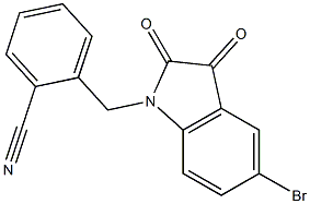 2-[(5-bromo-2,3-dioxo-2,3-dihydro-1H-indol-1-yl)methyl]benzonitrile,,结构式