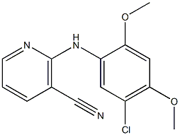 2-[(5-chloro-2,4-dimethoxyphenyl)amino]nicotinonitrile 化学構造式