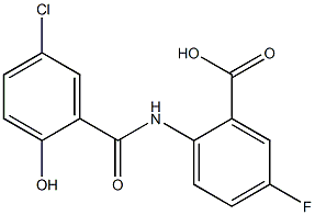 2-[(5-chloro-2-hydroxybenzene)amido]-5-fluorobenzoic acid Structure