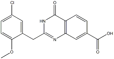 2-[(5-chloro-2-methoxyphenyl)methyl]-4-oxo-3,4-dihydroquinazoline-7-carboxylic acid,,结构式
