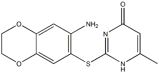 2-[(7-amino-2,3-dihydro-1,4-benzodioxin-6-yl)sulfanyl]-6-methyl-1,4-dihydropyrimidin-4-one|