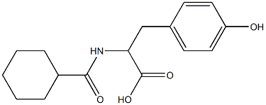 2-[(cyclohexylcarbonyl)amino]-3-(4-hydroxyphenyl)propanoic acid,,结构式