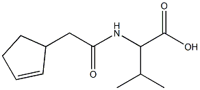 2-[(cyclopent-2-en-1-ylacetyl)amino]-3-methylbutanoic acid 结构式