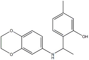 2-[1-(2,3-dihydro-1,4-benzodioxin-6-ylamino)ethyl]-5-methylphenol Structure