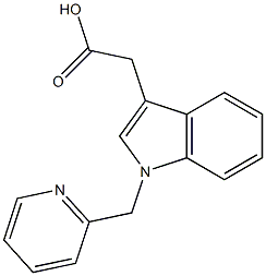 2-[1-(pyridin-2-ylmethyl)-1H-indol-3-yl]acetic acid 化学構造式