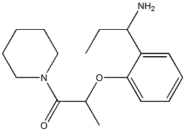 2-[2-(1-aminopropyl)phenoxy]-1-(piperidin-1-yl)propan-1-one,,结构式