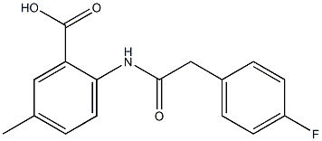 2-[2-(4-fluorophenyl)acetamido]-5-methylbenzoic acid Struktur