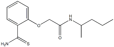 2-[2-(aminocarbonothioyl)phenoxy]-N-(1-methylbutyl)acetamide Structure