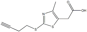 2-[2-(but-3-yn-1-ylsulfanyl)-4-methyl-1,3-thiazol-5-yl]acetic acid Structure