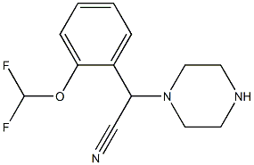 2-[2-(difluoromethoxy)phenyl]-2-(piperazin-1-yl)acetonitrile 化学構造式