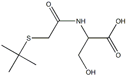 2-[2-(tert-butylsulfanyl)acetamido]-3-hydroxypropanoic acid 化学構造式