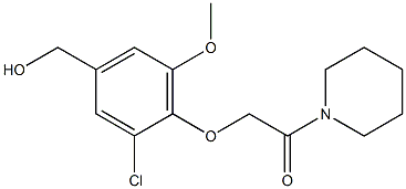 2-[2-chloro-4-(hydroxymethyl)-6-methoxyphenoxy]-1-(piperidin-1-yl)ethan-1-one,,结构式