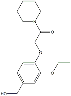 2-[2-ethoxy-4-(hydroxymethyl)phenoxy]-1-(piperidin-1-yl)ethan-1-one,,结构式