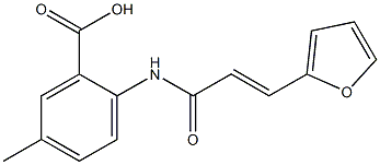 2-[3-(furan-2-yl)prop-2-enamido]-5-methylbenzoic acid 化学構造式