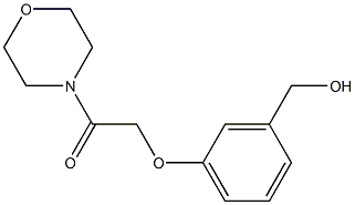 2-[3-(hydroxymethyl)phenoxy]-1-(morpholin-4-yl)ethan-1-one 化学構造式