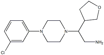 2-[4-(3-chlorophenyl)piperazin-1-yl]-2-(oxolan-3-yl)ethan-1-amine,,结构式