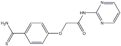 2-[4-(aminocarbonothioyl)phenoxy]-N-pyrimidin-2-ylacetamide,,结构式