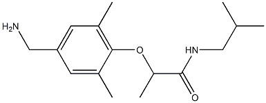 2-[4-(aminomethyl)-2,6-dimethylphenoxy]-N-(2-methylpropyl)propanamide Struktur