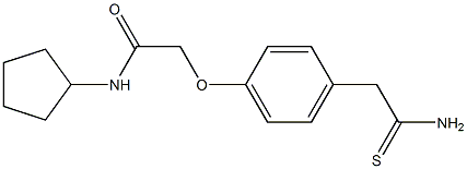 2-[4-(carbamothioylmethyl)phenoxy]-N-cyclopentylacetamide 化学構造式