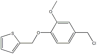 2-[4-(chloromethyl)-2-methoxyphenoxymethyl]thiophene Struktur