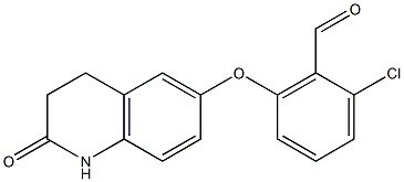 2-chloro-6-[(2-oxo-1,2,3,4-tetrahydroquinolin-6-yl)oxy]benzaldehyde Struktur