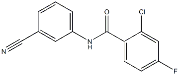 2-chloro-N-(3-cyanophenyl)-4-fluorobenzamide 化学構造式