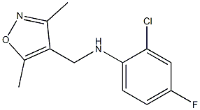 2-chloro-N-[(3,5-dimethyl-1,2-oxazol-4-yl)methyl]-4-fluoroaniline Struktur