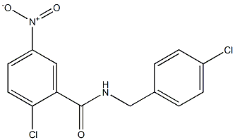 2-chloro-N-[(4-chlorophenyl)methyl]-5-nitrobenzamide 化学構造式