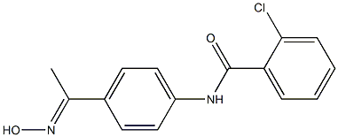 2-chloro-N-{4-[(1E)-N-hydroxyethanimidoyl]phenyl}benzamide,,结构式