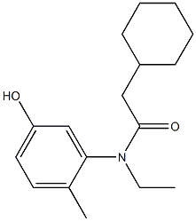 2-cyclohexyl-N-ethyl-N-(5-hydroxy-2-methylphenyl)acetamide Struktur