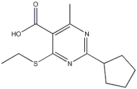 2-cyclopentyl-4-(ethylthio)-6-methylpyrimidine-5-carboxylic acid