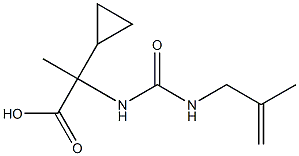 2-cyclopropyl-2-({[(2-methylprop-2-enyl)amino]carbonyl}amino)propanoic acid,,结构式