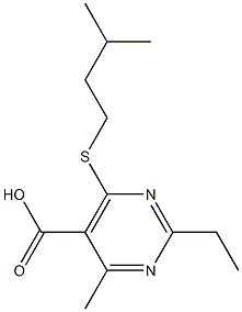 2-ethyl-4-methyl-6-[(3-methylbutyl)thio]pyrimidine-5-carboxylic acid