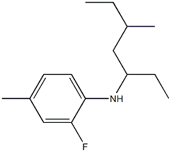 2-fluoro-4-methyl-N-(5-methylheptan-3-yl)aniline,,结构式