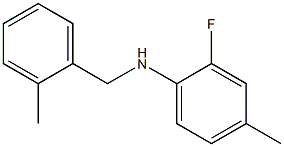 2-fluoro-4-methyl-N-[(2-methylphenyl)methyl]aniline 化学構造式