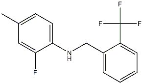 2-fluoro-4-methyl-N-{[2-(trifluoromethyl)phenyl]methyl}aniline Structure