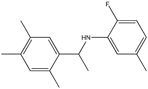 2-fluoro-5-methyl-N-[1-(2,4,5-trimethylphenyl)ethyl]aniline|