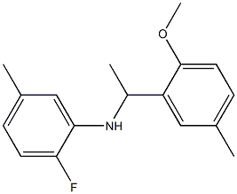 2-fluoro-N-[1-(2-methoxy-5-methylphenyl)ethyl]-5-methylaniline