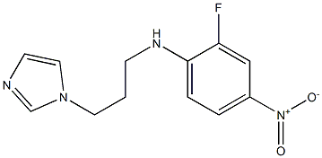 2-fluoro-N-[3-(1H-imidazol-1-yl)propyl]-4-nitroaniline Struktur