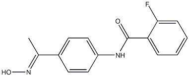 2-fluoro-N-{4-[(1E)-N-hydroxyethanimidoyl]phenyl}benzamide 化学構造式