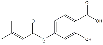 2-hydroxy-4-(3-methylbut-2-enamido)benzoic acid Struktur