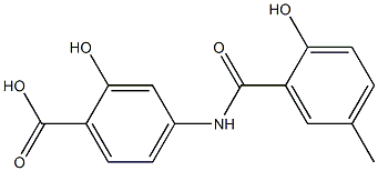 2-hydroxy-4-[(2-hydroxy-5-methylbenzene)amido]benzoic acid 结构式