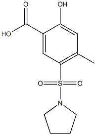 2-hydroxy-4-methyl-5-(pyrrolidine-1-sulfonyl)benzoic acid,,结构式